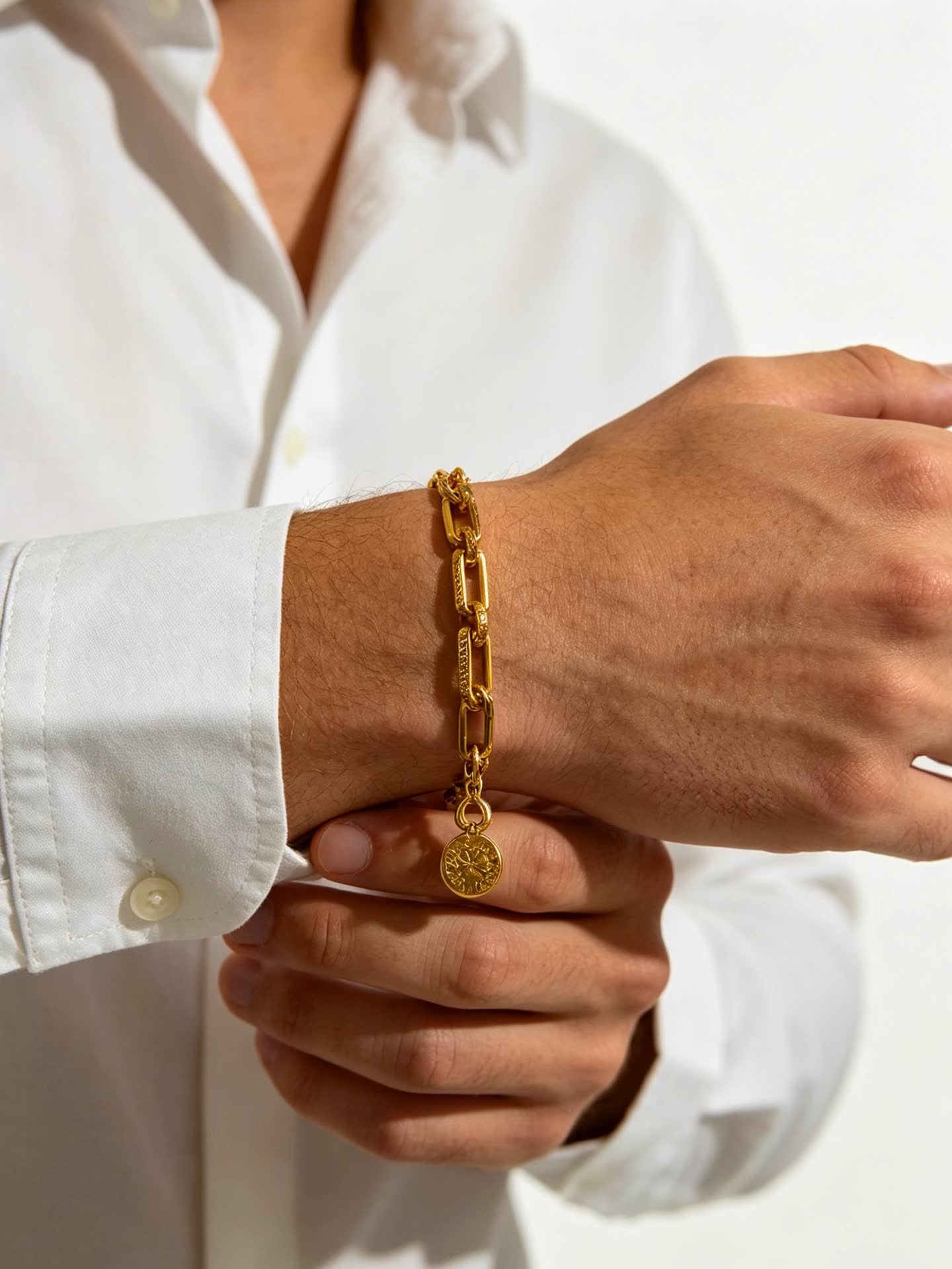 Chrome Hearts Gold Bracelet with Medallion